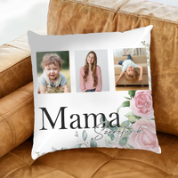 Mama szeretünk - egyedi képes fullprint párna választható felirattal