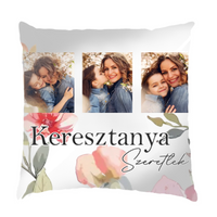 Keresztanya szeretünk - egyedi képes fullprint párna választható felirattal