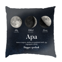 Ajándék apának - Holdfázisos fullprint párna szerkeszthető feliratokkal