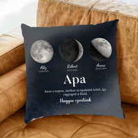 Ajándék apának - Holdfázisos fullprint párna szerkeszthető feliratokkal