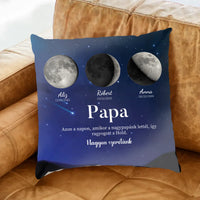 Ajándék papáknak - Holdfázisos fullprint párna szerkeszthető feliratokkal