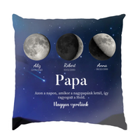 Ajándék papáknak - Holdfázisos fullprint párna szerkeszthető feliratokkal