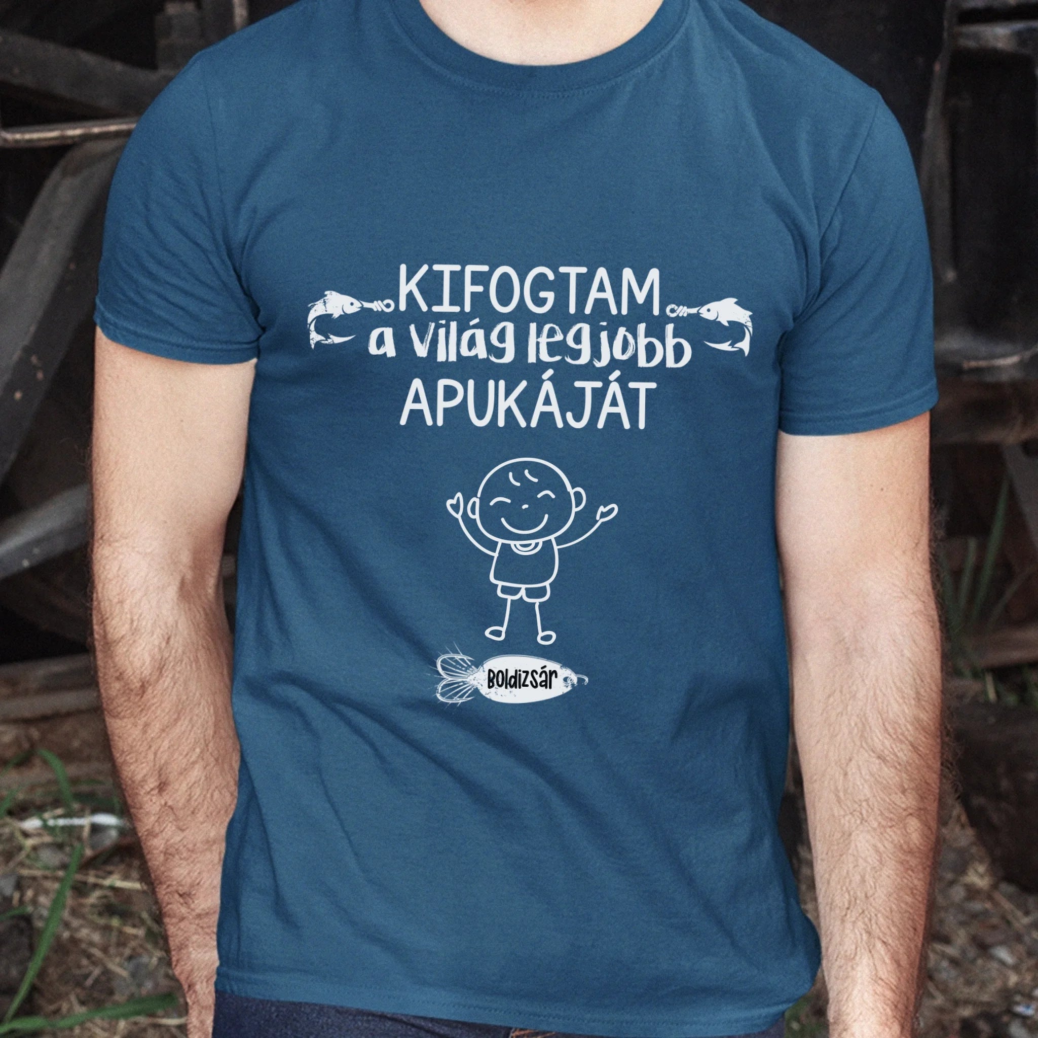 Ajándék Apáknak - kifogtam a világ legjobb apukáját horgász apa póló