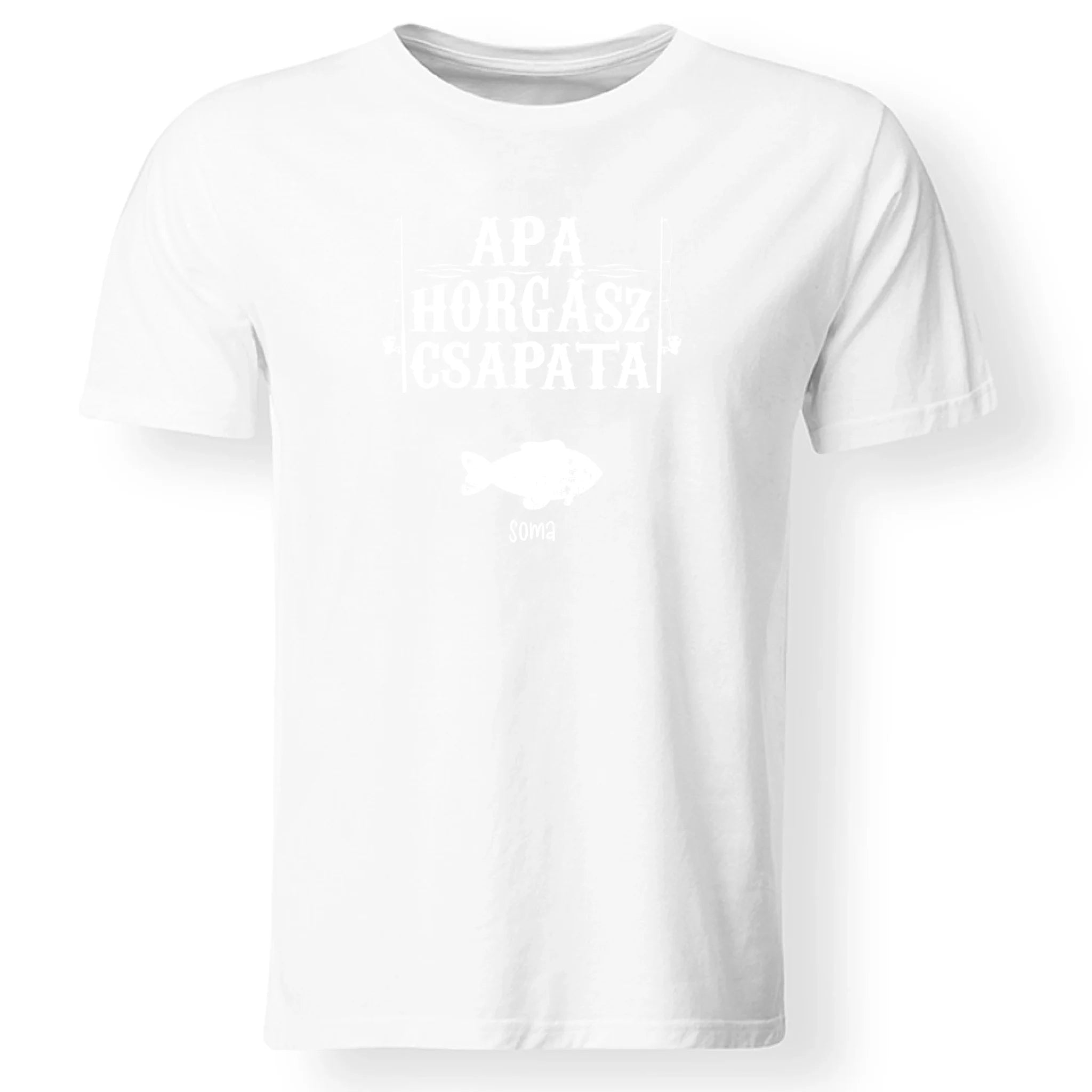 Ajándék Apáknak - Apa horgász csapata póló akár 6 gyerekkel
