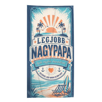 Apák napi ajándék Papának-Legjobb nagypapa egyedi feliratos törölköző