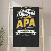 Ajándék Apának-A kedvenc embereim apának hívnak egyedi törölköző saját felirattal