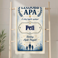 	 Ajándék Apának- Boldog Apák napját egyedi neves törölköző