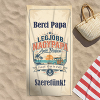Ajándék Papának- Egyedi feliratos strandtörölköző nagypapának apák napjára