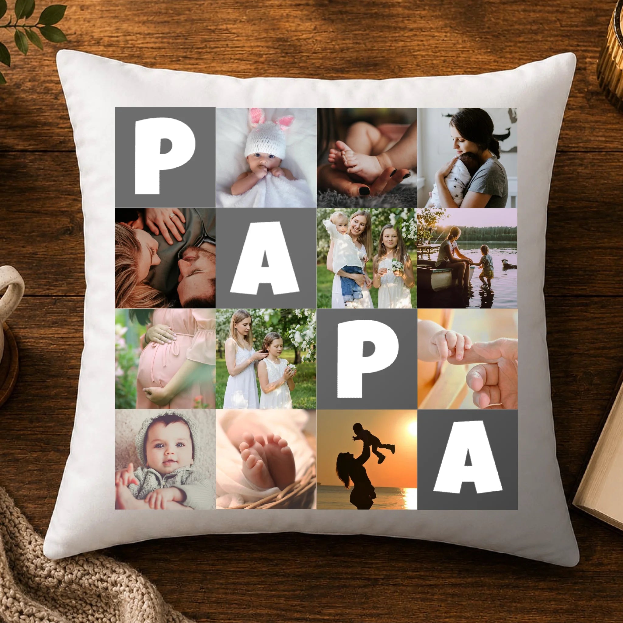 Egyedi 12 képes párna Papáknak