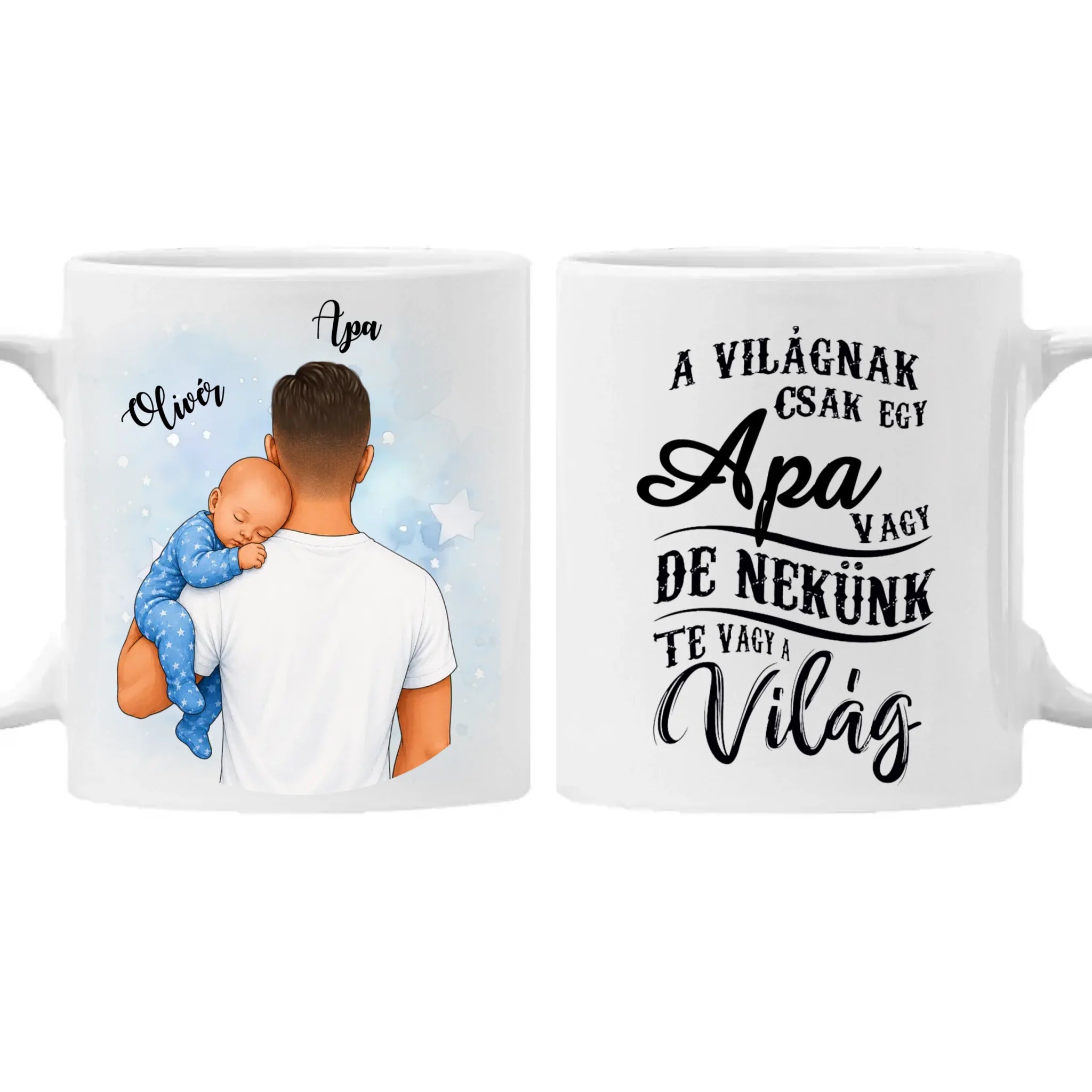Apa kisbabával egyedi bögre