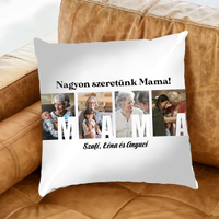Ajándék Mamának - Egyedi képes Mama szeretünk párna