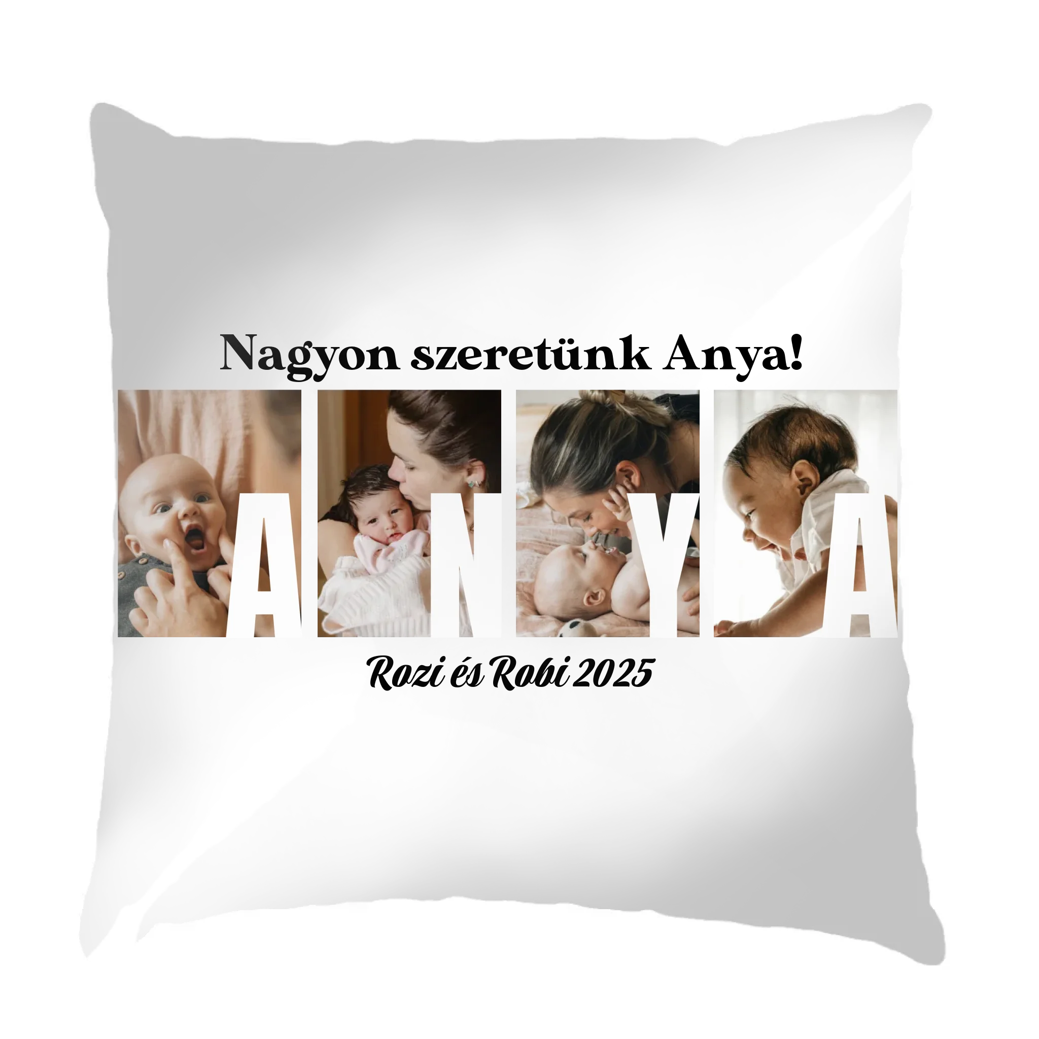 Ajándék Anyának - Egyedi képes Anya szeretünk párna