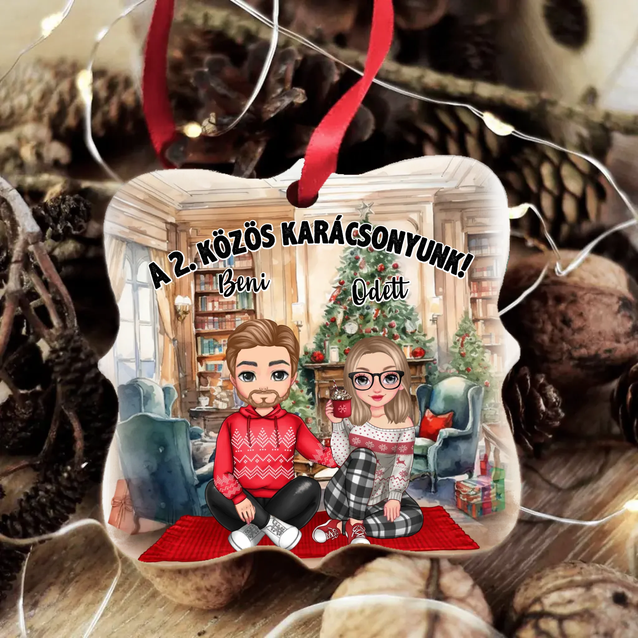 Cuki páros karácsonyfadísz