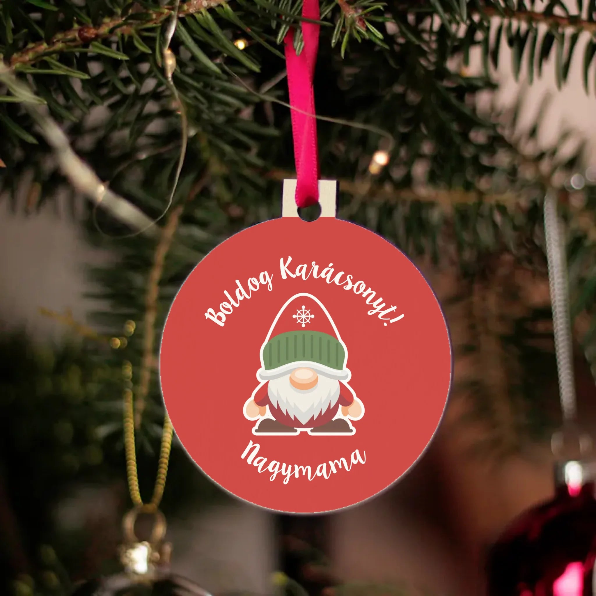 Karácsonyfadísz manókkal