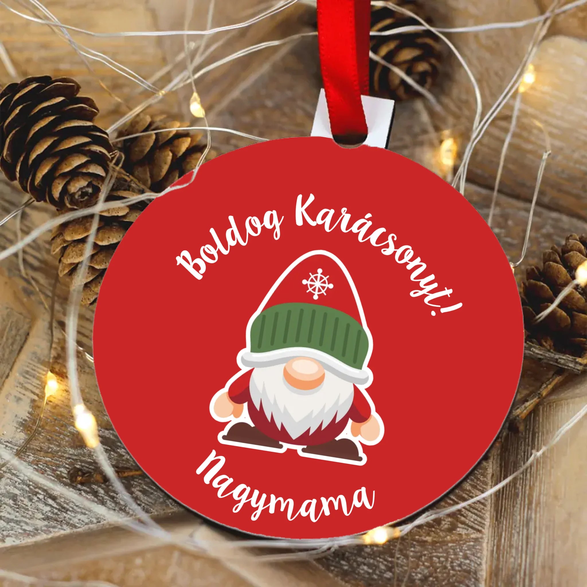 Karácsonyfadísz manókkal