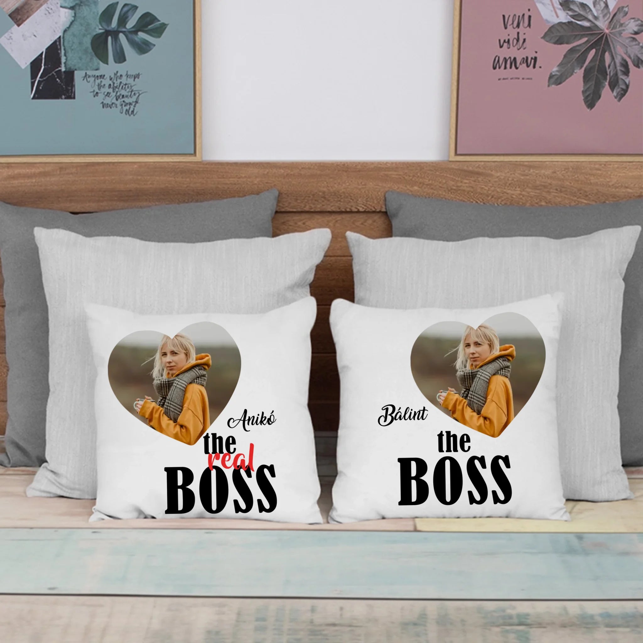 The Boss & The real Boss két darabos párna szett képpel