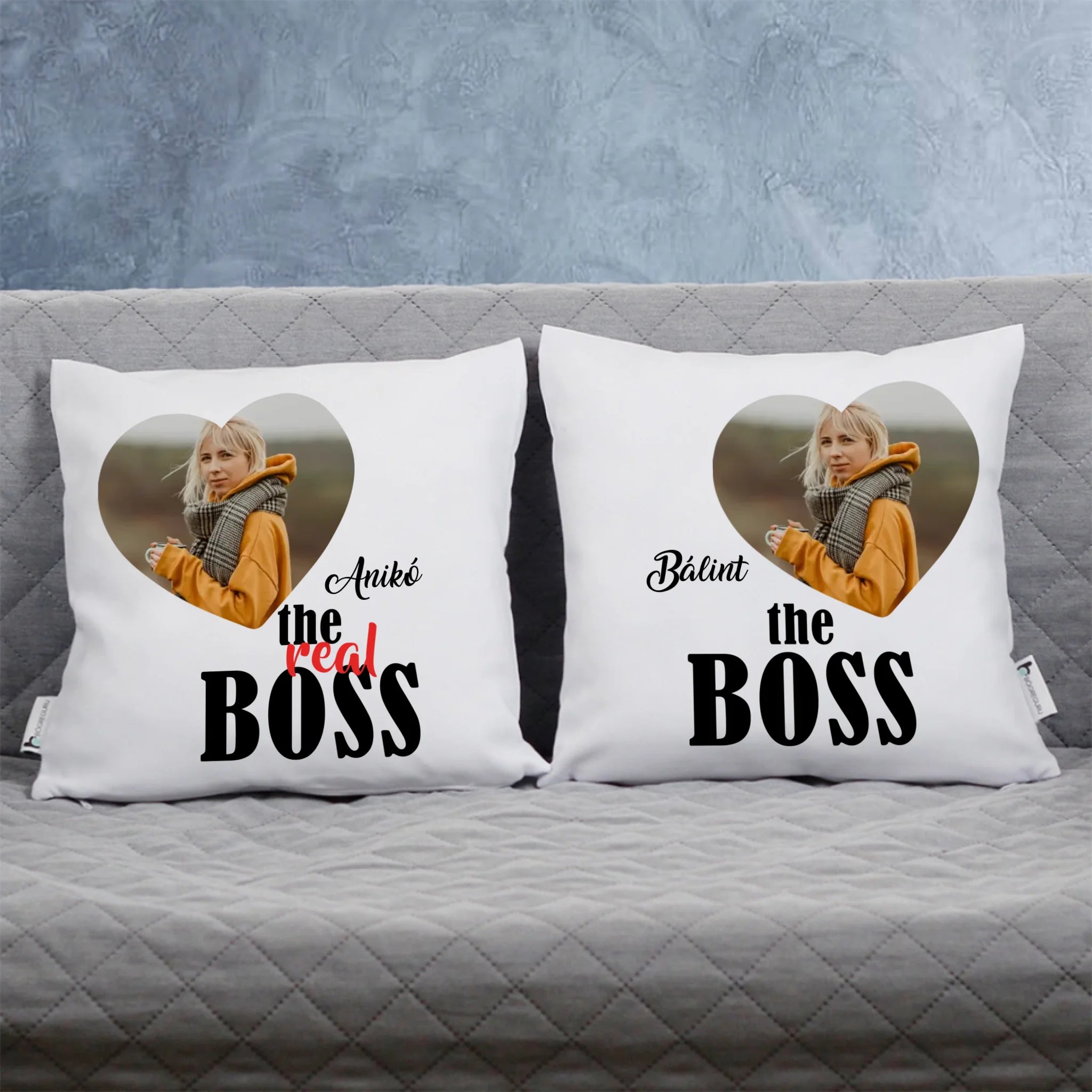 The Boss & The real Boss két darabos párna szett képpel