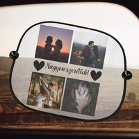 Egyedi 4 képes autós napellenző szerkeszthető felirattal