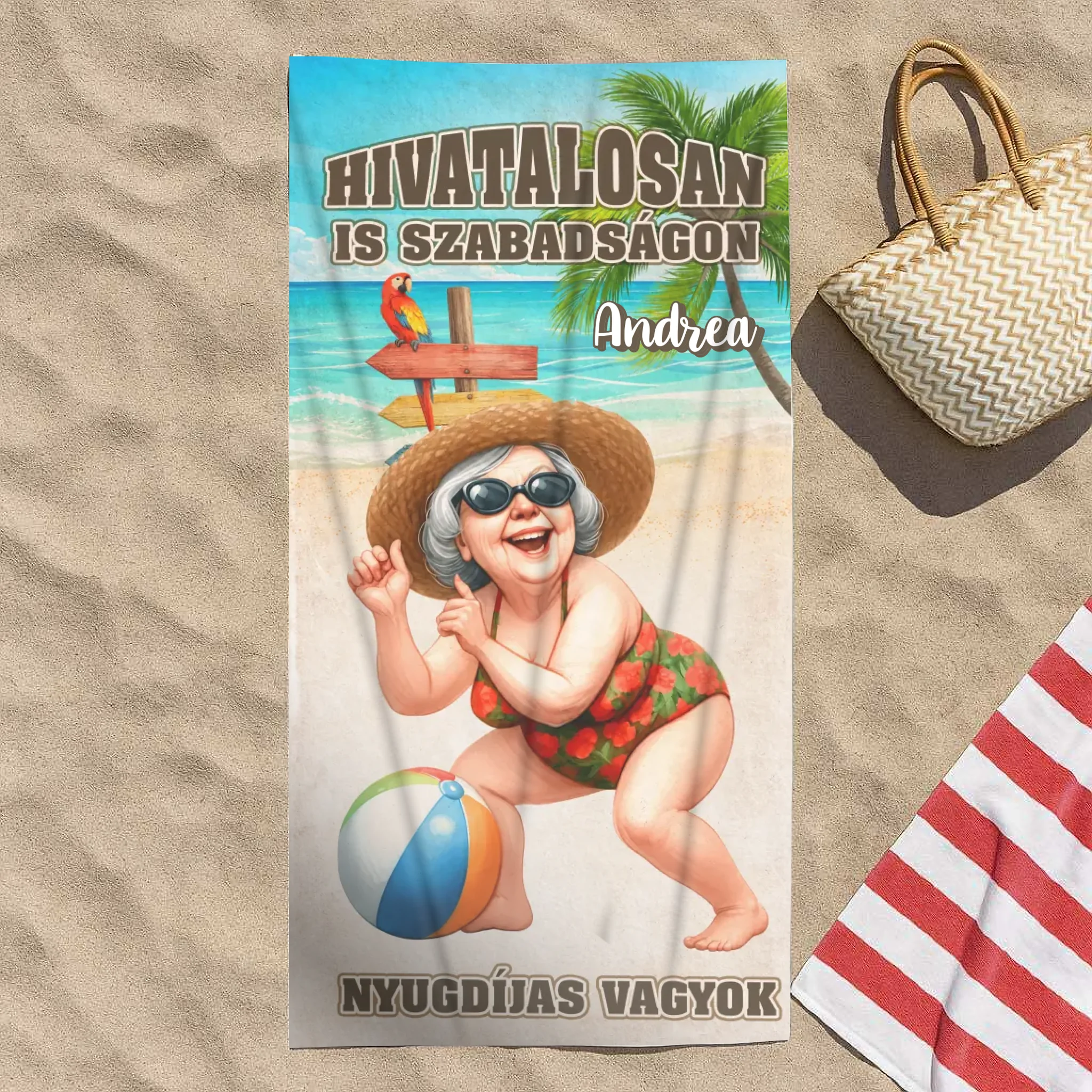 	 Hivatalosan is szabadságon - vicces nyugdíjas törölköző nőknek