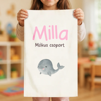 Egyedi neves, óvodai jeles ovis törölköző akasztóval