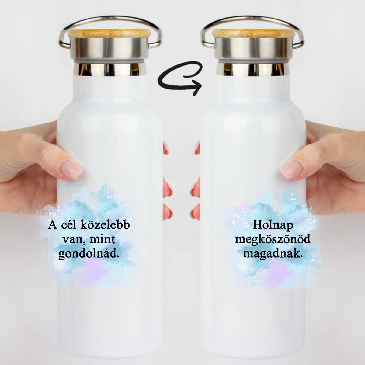 Egyedi ajándék kulacs kétoldalas felirattal