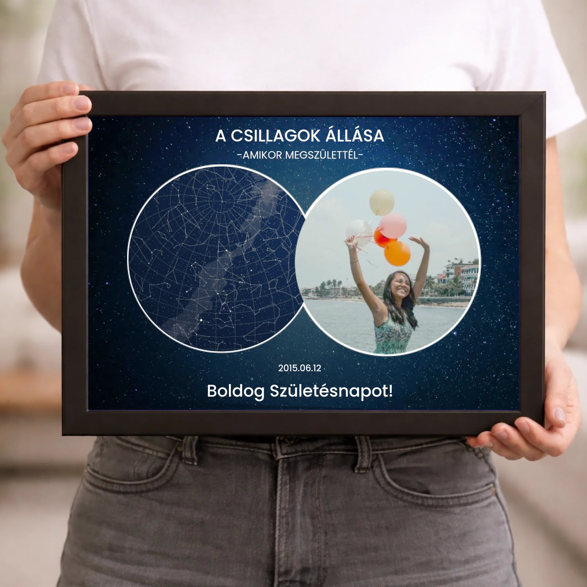 Születésnapi csillagtérkép fényképpel