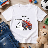Monstertruck szülinapi gyerek póló