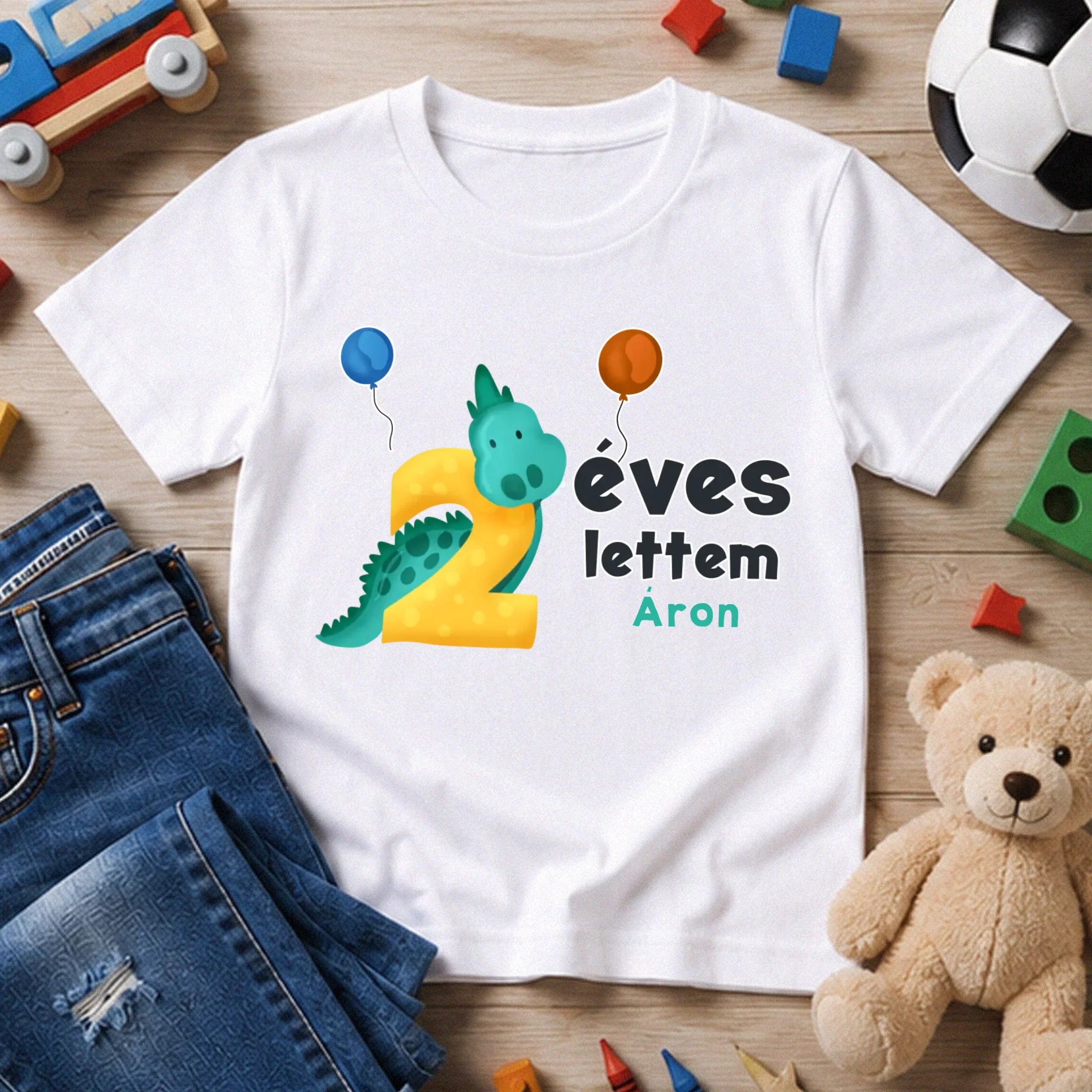 Szülinapi dínós póló kisfiúknak