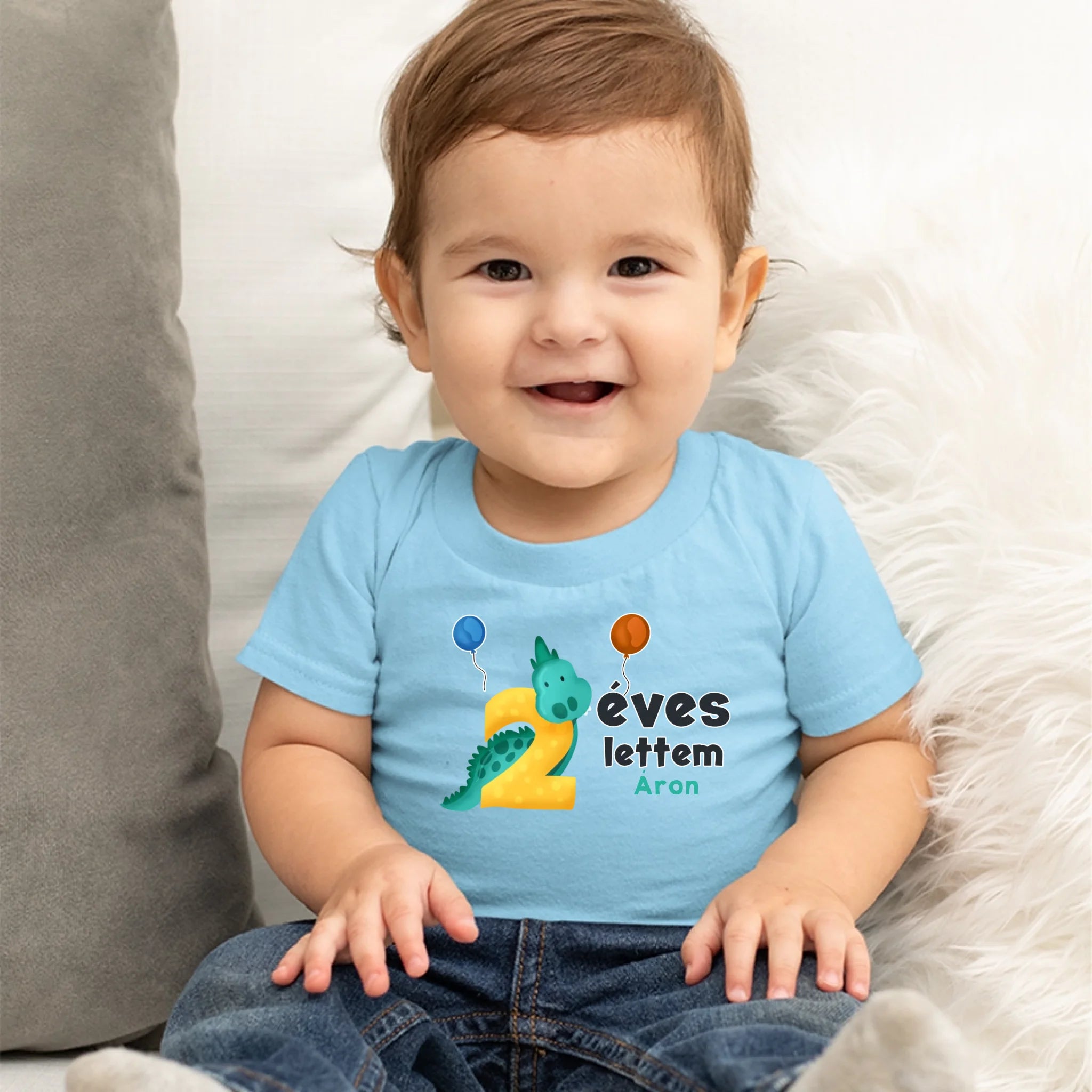 Szülinapi dínós póló kisfiúknak