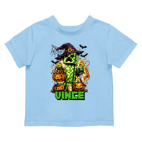 Minecraft mintás halloweeni gyerek póló egyedi névvel
