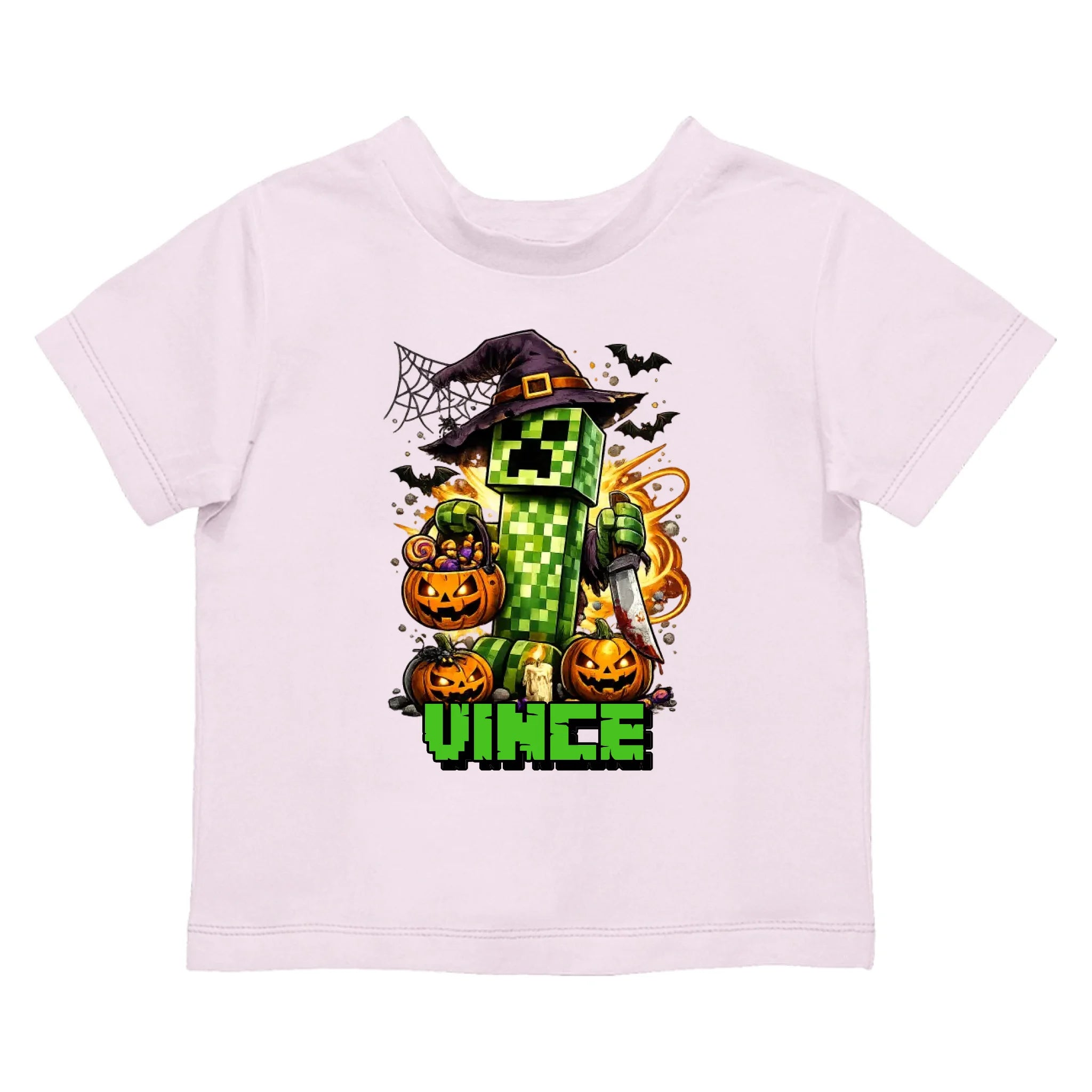 Szülinapi Minecraft póló egyedi névvel és szülinapi számmalMinecraft mintás halloweeni gyerek póló egyedi névvel