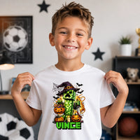 Minecraft mintás halloweeni gyerek póló egyedi névvel