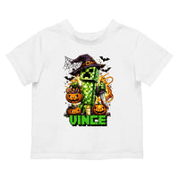 Minecraft mintás halloweeni gyerek póló egyedi névvel