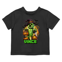 Minecraft mintás halloweeni gyerek póló egyedi névvel