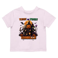 Trick or Treat Minecraft mintás halloweeni gyerek póló egyedi névvel