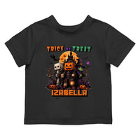 Trick or Treat Minecraft mintás halloweeni gyerek póló egyedi névvel