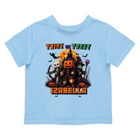 Trick or Treat Minecraft mintás halloweeni gyerek póló egyedi névvel