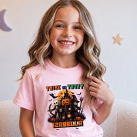 Trick or Treat Minecraft mintás halloweeni gyerek póló egyedi névvel