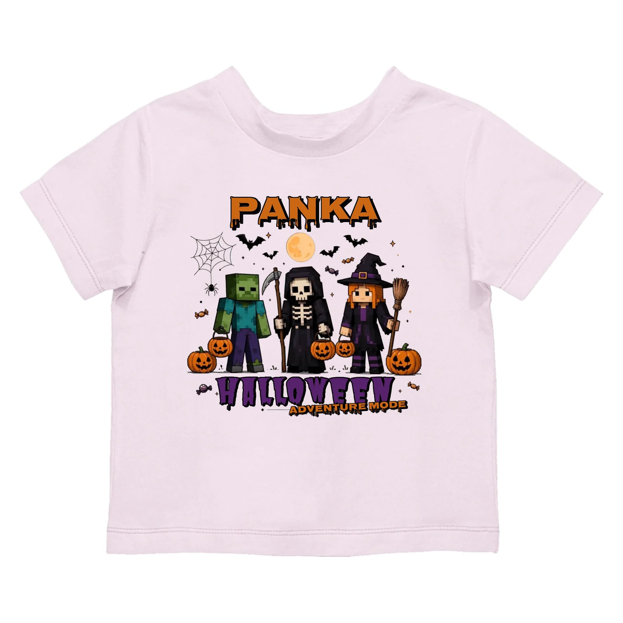 Trick or Treat Minecraft mintás halloweeni gyerek póló egyedi névvel