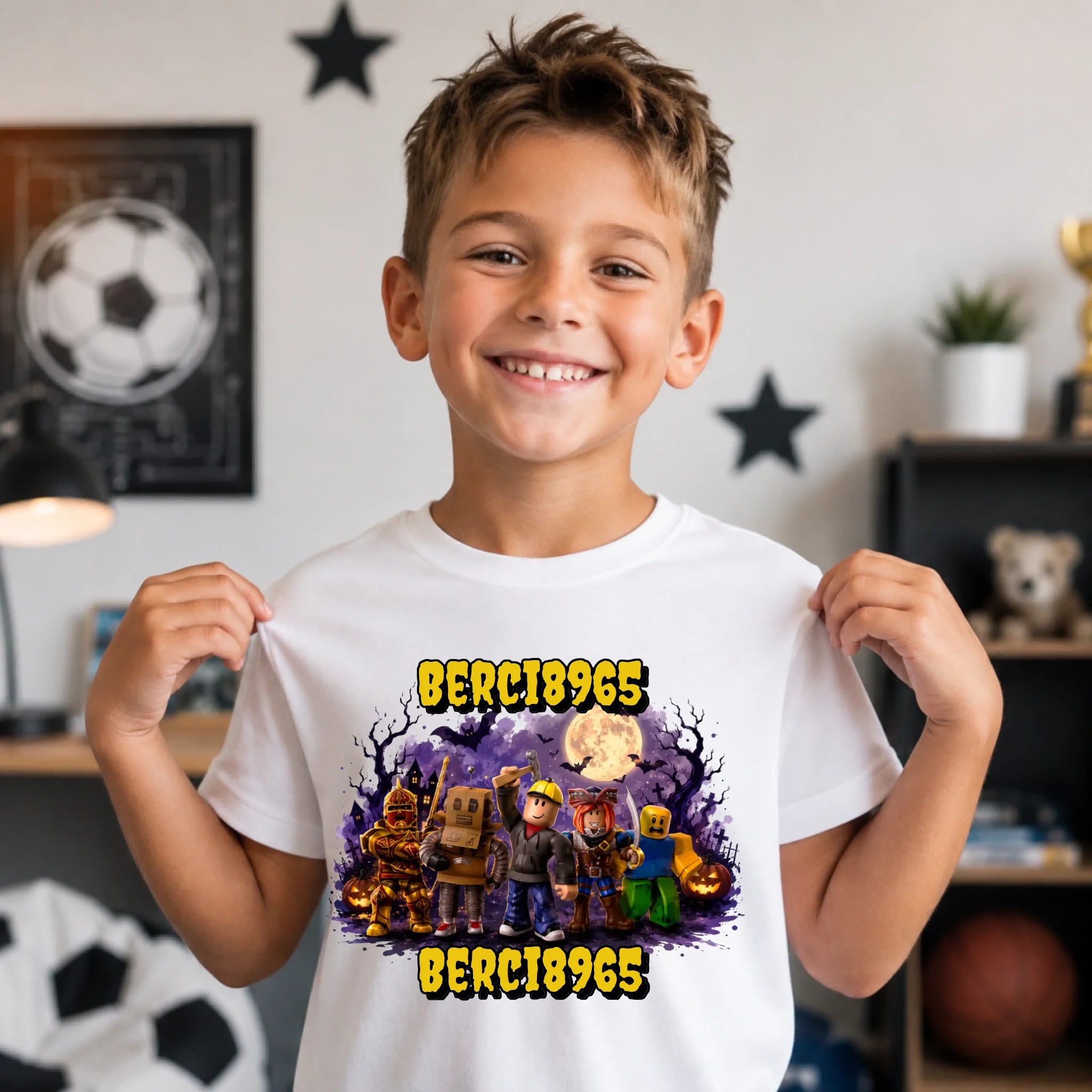 Szülinapi Minecraft póló egyedi névvel és szülinapi számmal