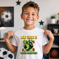 Minecraft szülinapi gyerek póló kétoldalas nyomtatással egyedi névvel és szülinapi számmal