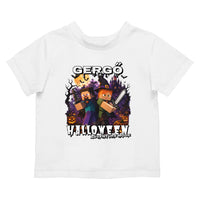 Halloweeni gyerek póló Minecraft mintával egyedi névvel