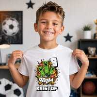 Szülinapi Minecraft póló egyedi névvel és szülinapi számmal