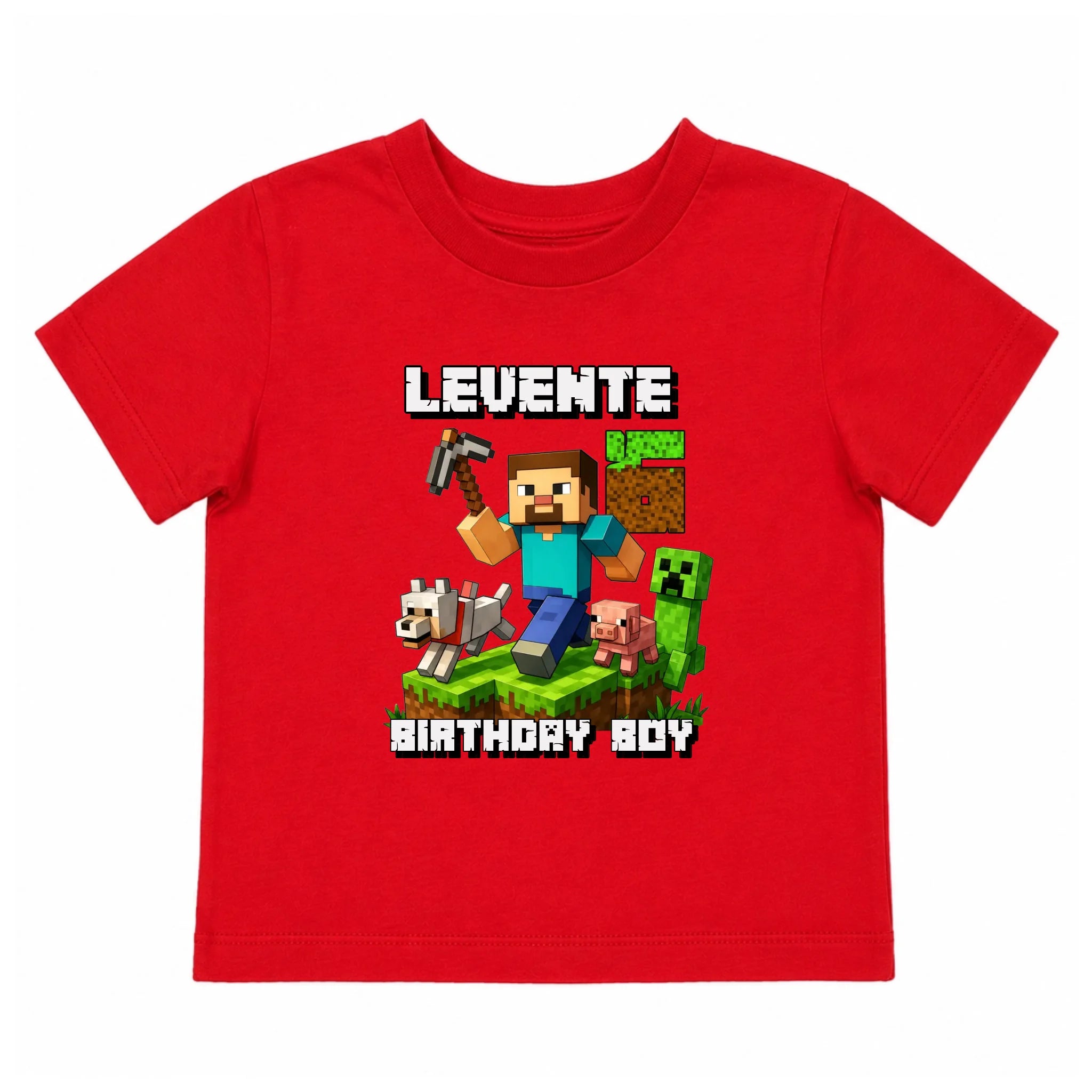 Minecraft szülinapi gyerek póló egyedi névvel és szülinapi számmalMinecraft szülinapi gyerek póló egyedi névvel és szülinapi számmal