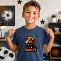 Trick or Treat Minecraft mintás halloweeni gyerek póló egyedi névvel