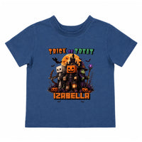 Trick or Treat Minecraft mintás halloweeni gyerek póló egyedi névvel