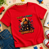 Trick or Treat Minecraft mintás halloweeni gyerek póló egyedi névvel