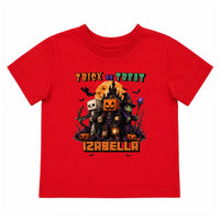 Trick or Treat Minecraft mintás halloweeni gyerek póló egyedi névvel