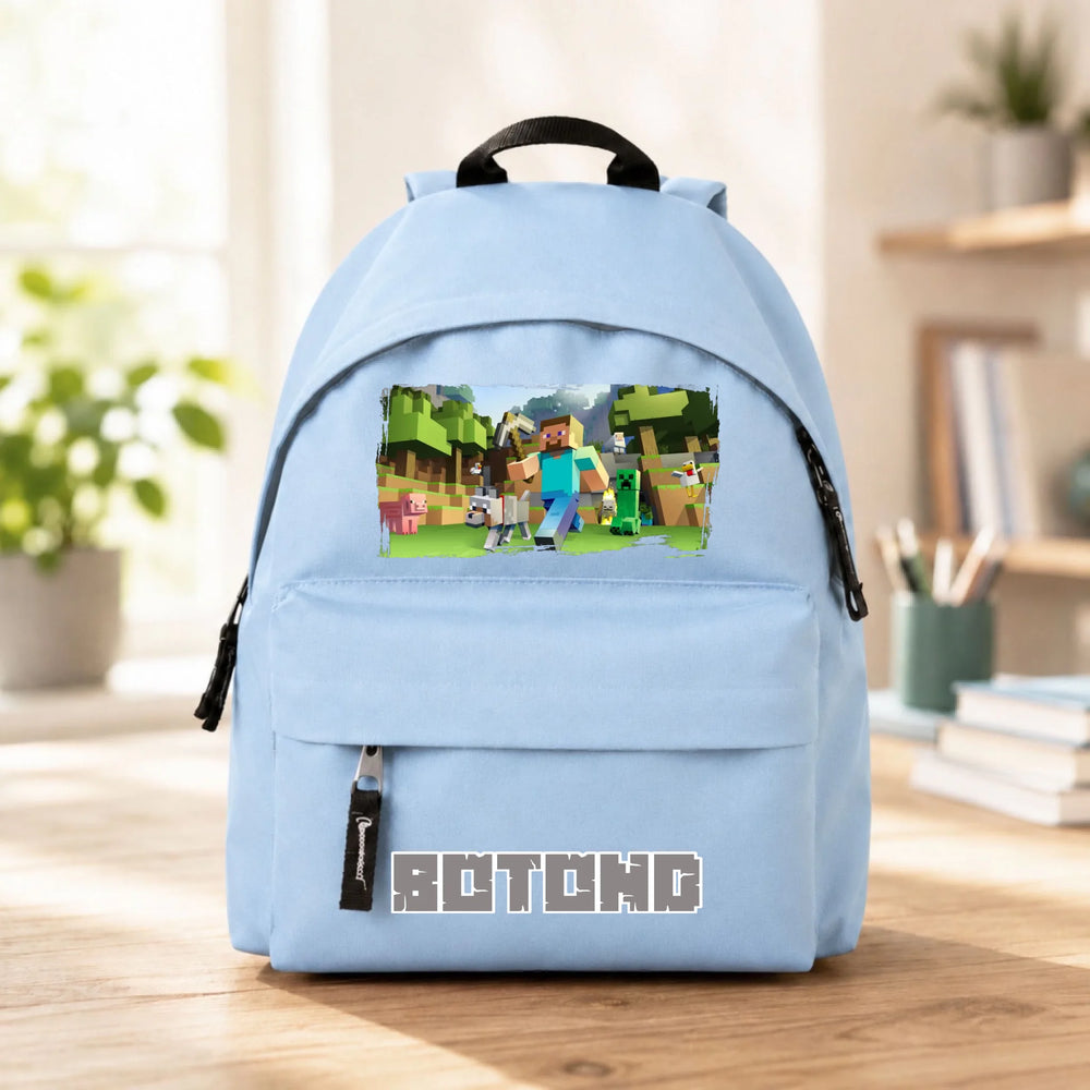 Egyedi neves Minecraft mintás gyerek hátizsák