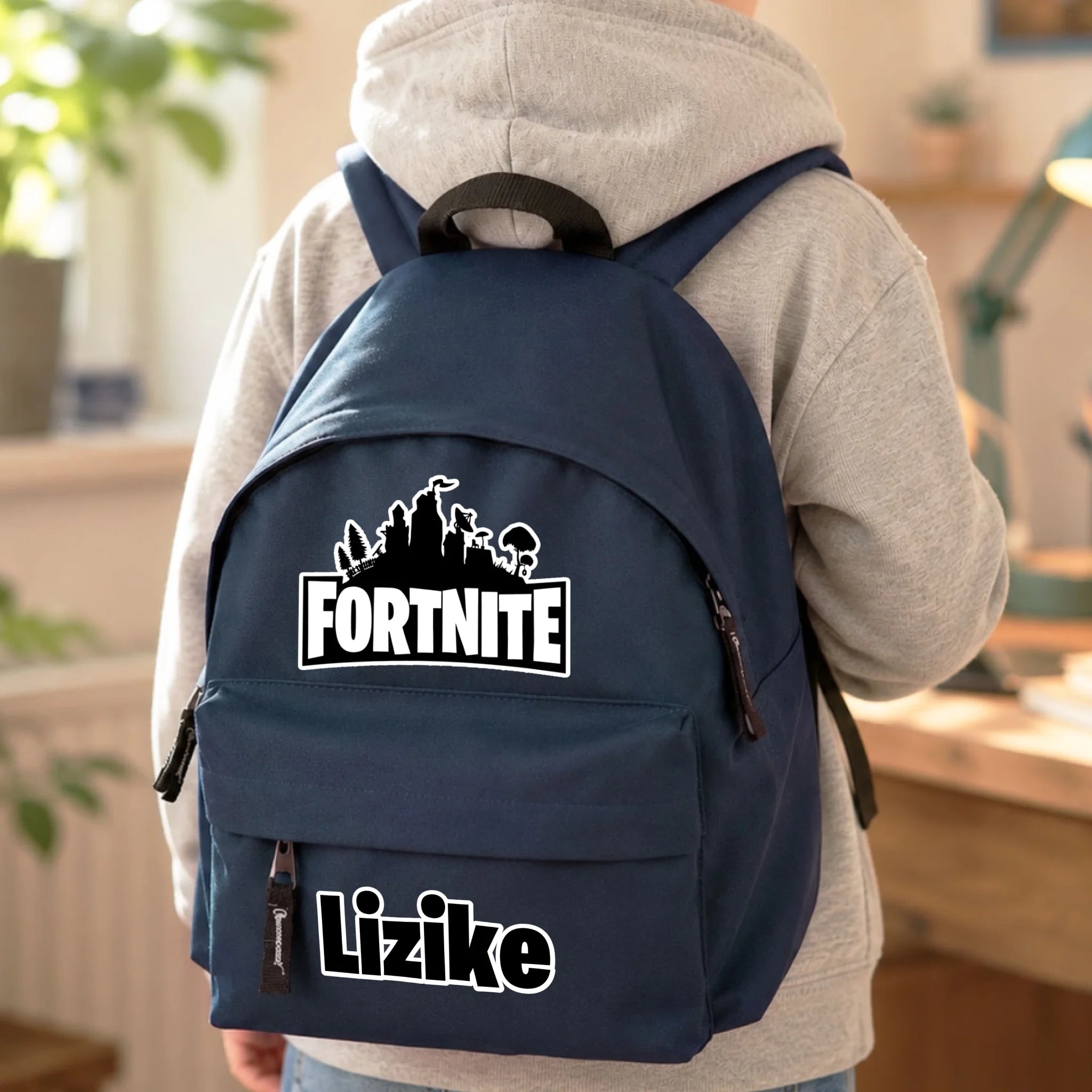 Egyedi neves Fortnite mintás gyerek hátizsák